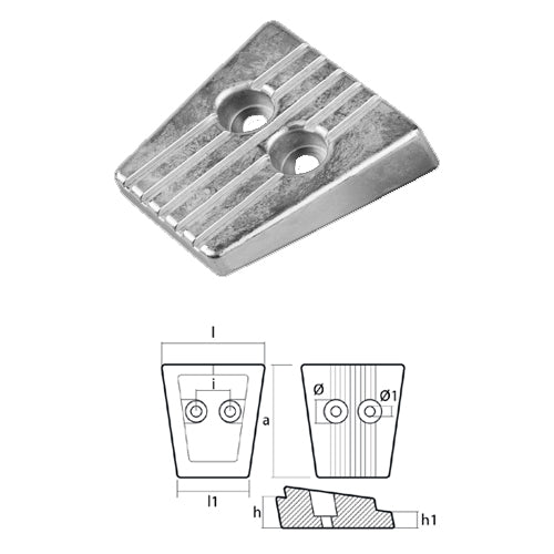 Anodo Volvo Penta Piastra SERIE SX-A/APS-A - Piastra per motore